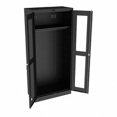 Tennsco - 2 Shelf Wardrobe Storage Cabinet - Steel, 36" Wide x 18" Deep x 78" High, Black - Caliber Tooling