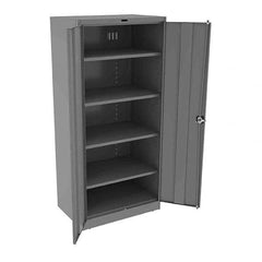 Tennsco - 5 Shelf Locking Storage Cabinet - Steel, 36" Wide x 24" Deep x 78" High, Medium Gray - Caliber Tooling