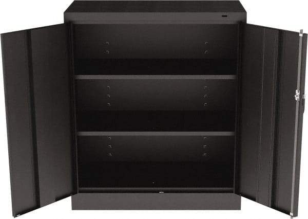 Tennsco - 3 Shelf Locking Storage Cabinet - Steel, 36" Wide x 18" Deep x 42" High, Black - Caliber Tooling