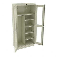 Tennsco - 6 Shelf Combination Storage Cabinet - Steel, 36" Wide x 18" Deep x 78" High, Champagne/Putty - Caliber Tooling