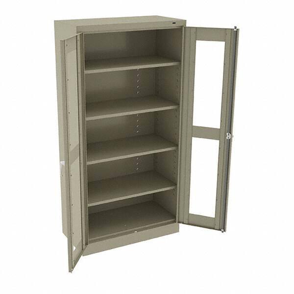 Tennsco - 5 Shelf Visible Storage Cabinet - Steel, 36" Wide x 18" Deep x 72" High, Sand - Caliber Tooling