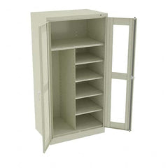 Tennsco - 6 Shelf Combination Storage Cabinet - Steel, 36" Wide x 24" Deep x 72" High, Champagne/Putty - Caliber Tooling