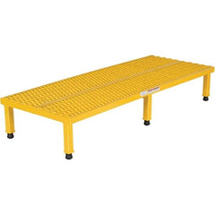 Vestil - 9" High x 24" Wide x 60" Deep, Yellow Step Stand - Steel, 500 Lb Capacity - Caliber Tooling