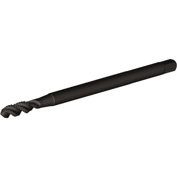 Kennametal - #8-32 UNC 3 Flute H3 Oxide Finish High Speed Steel Spiral Flute Extension Tap - Modified Bottoming Chamfer, 6" OAL, 2B Class of Fit, Series T830 - Caliber Tooling