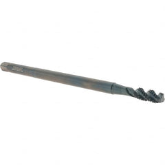 Kennametal - 5/16-18 UNC 2 Flute H7 Oxide Finish High Speed Steel Spiral Flute Extension Tap - Modified Bottoming Chamfer, 6" OAL, Series T830 - Exact Industrial Supply