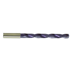 25/64″ Dia. × 11.75 mm Shank × 95 mm Flute Length × 139 mm OAL, 7xD, 140°, 7xD Flute, Coolant Thru, Round Solid Carbide Drill - Caliber Tooling