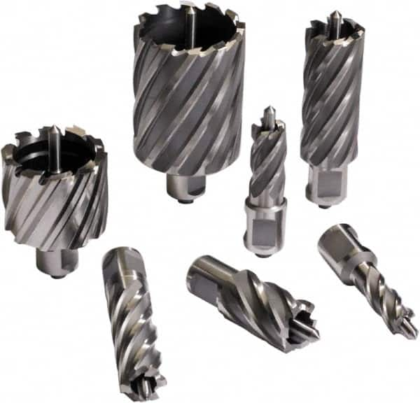 Cleveland Steel Tool - 1-9/16" Diam x 2" Deep Carbide-Tipped Annular Cutter - Caliber Tooling