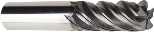 American Tool Service - 1", 5 Flute, Single End, Solid Carbide, 0.04" Corner Radius End Mill - 4" OAL, Right Hand Flute, 1-3/4" LOC, Right Hand Cut - Caliber Tooling