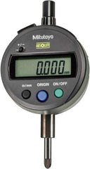 Mitutoyo - 0 to 12.7mm Range, 0.0001" Graduation, Electronic Drop Indicator - Flat Back, Accurate to 0.0001", English & Metric System, LCD Display - Caliber Tooling