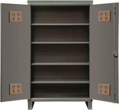 Durham - 4 Shelf Locking Storage Cabinet - Steel, 36" Wide x 24" Deep x 78" High, Gray - Caliber Tooling