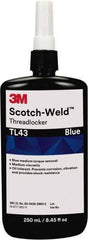 3M - 250 mL, Blue, Medium Strength Liquid Threadlocker - 24 hr Full Cure Time - Caliber Tooling