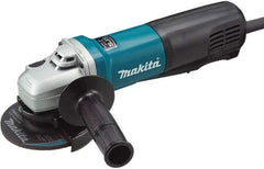 Makita - 4-1/2" Wheel Diam, 10,500 RPM, Corded Angle & Disc Grinder - 5/8-11 Spindle, 120 Volts, 10 Amps - Caliber Tooling