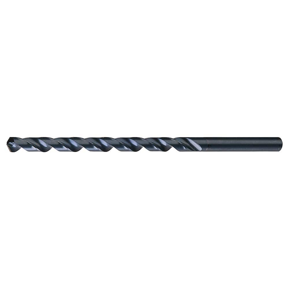 Extra Length Drill Bit: 0.625″ Dia, 118 °, High Speed Steel Oxide Finish, 9″ Flute Length, 12″ OAL, Spiral Flute, Straight-Cylindrical Shank, Series 1806