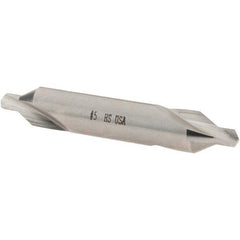 Cle-Line - #5 Plain Cut 60° Incl Angle High Speed Steel Combo Drill & Countersink - Caliber Tooling