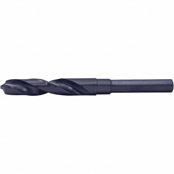 Reduced Shank Drill Bit: 53/64'' Dia, 1/2'' Shank Dia, 118  ™, High Speed Steel 6'' OAL, Coated Finish, Weldon Shank, RH Cut, Series 1681