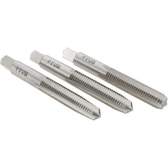 Cle-Line - M8x1.25 Metric, 4 Flute, Bottoming, Plug & Taper, Bright Finish, High Speed Steel Tap Set - Right Hand Cut, 2-23/32" OAL, 1-1/8" Thread Length, Series 0404 - Caliber Tooling