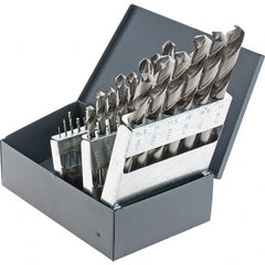 Cle-Line - 1 to 13mm, 118° Point, Bright Finish, High Speed Steel Jobber Length Drill Bit Set - Caliber Tooling