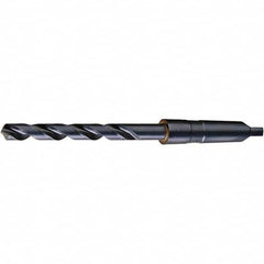 Taper Shank Drill Bit: 0.9531″ Dia, 3MT, 118 °, High Speed Steel Oxide Finish, 11″ OAL, Standard Point, Spiral Flute