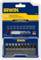 Irwin - 10 Piece, Screwdriver Insert Bit Set - 3 to 14 Slotted & Magnetic Bit Holder with C-Ring - Caliber Tooling