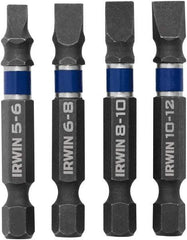 Irwin - 4 Piece, Bit Set - 1/4" Hex Drive, Slotted Point - Caliber Tooling