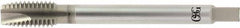 OSG - M2.5x0.45, 2 Flute, HR Finish, Powdered Metal Spiral Point Tap - Plug Chamfer, Right Hand Thread, 1-7/8" OAL, 0.141" Shank Diam, 6H Class of Fit, Series 338NI - Exact Industrial Supply