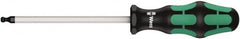 Wera - 5mm Hex Ball End Driver - 4" Bade Length, Ergonomic Cushion Grip Handle, 205mm OAL - Caliber Tooling