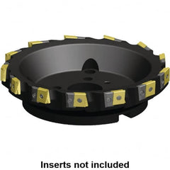 Kennametal - 7 Inserts, 6" Cut Diam, 2" Arbor Diam, 25.45mm Max Depth of Cut, Indexable Square-Shoulder Face Mill - 0/90° Lead Angle, 2-3/8" High, LN.U 2210.. Insert Compatibility, Series MEGA90 - Caliber Tooling