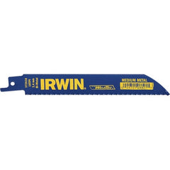 Irwin Blades - 6" Long, Bi-Metal Reciprocating Saw Blade - Straight Profile, 18 TPI, Toothed Edge, Tang Shank - Caliber Tooling