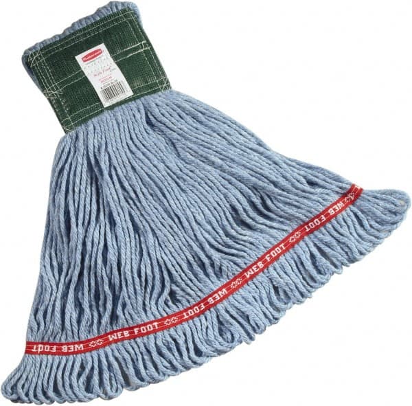 Rubbermaid - 1" Green Head Band, Medium Blended Fiber Loop End Mop Head - 4 Ply, Side Loading Connection - Caliber Tooling