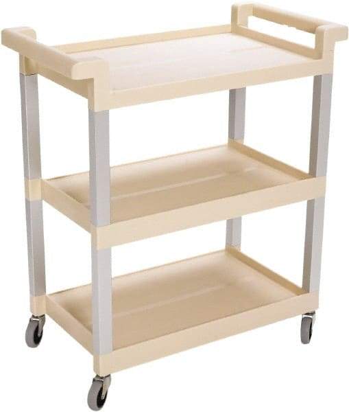 Rubbermaid - 100 Lb Capacity, 16" Wide x 31-1/2" Long x 36" High Standard Utility Cart - 3 Shelf, Plastic, Swivel Casters - Caliber Tooling