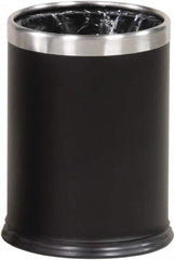 Rubbermaid - 3-1/2 Gal Black Round Decorative Waste Receptacle With Top - Steel, 318mm High - Caliber Tooling