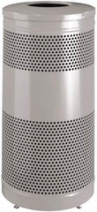 Rubbermaid - 25 Gal Silver Round Decorative Waste Receptacle With Top - Steel, 902mm High - Caliber Tooling