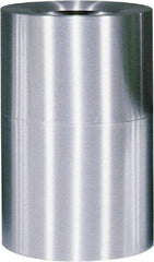 Rubbermaid - 55 Gal Aluminum Round Decorative Waste Receptacle With Top - Aluminum, 35" High - Caliber Tooling