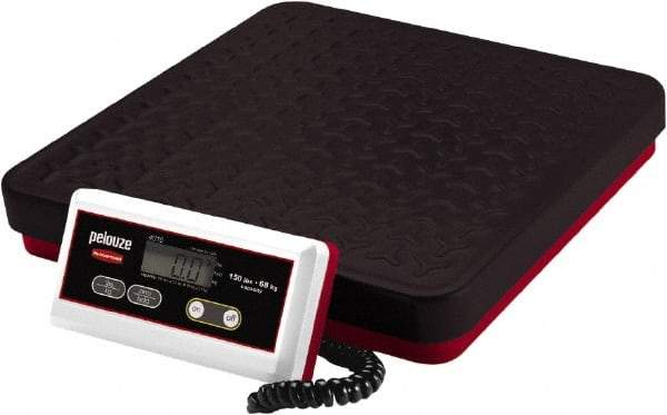 Rubbermaid - 150 Lb Capacity, LCD Receiving Scale - 0.2 Lb Graduation, Low-Profile, Non-Skid Platform & Tare Feature - Caliber Tooling