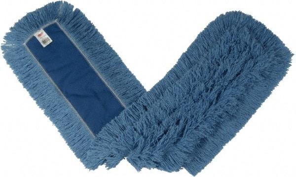 Rubbermaid - 48" Long x 5" Wide Cotton/Synthetic Dust Mop Head - Envelope Connection, Blue, Cut-End Head, Launderable - Caliber Tooling