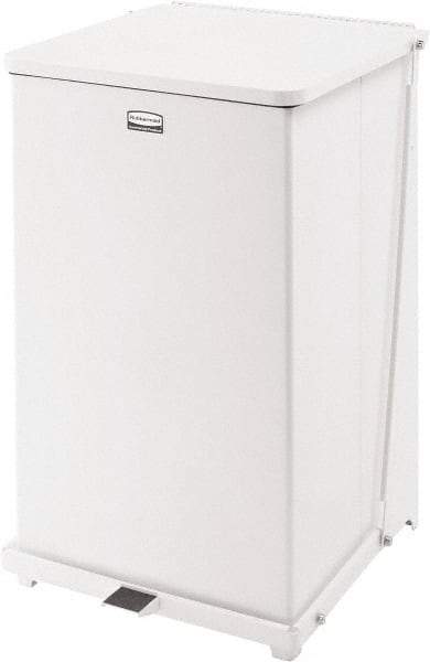 Rubbermaid - 40 Gal Square Unlabeled Trash Can - 30" High x 19" Long x 19" Wide, White, Steel - Caliber Tooling