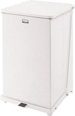 Rubbermaid - 40 Gal Square Unlabeled Trash Can - 30" High x 19" Long x 19" Wide, White, Steel - Caliber Tooling