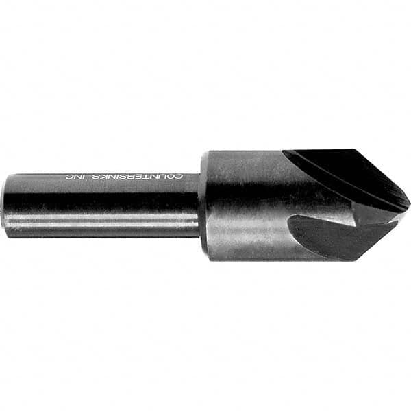 Melin Tool - 5/16" Head Diam, 1/4" Shank Diam, 4 Flute 60° High Speed Steel Countersink - Caliber Tooling