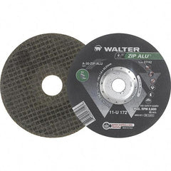 WALTER Surface Technologies - 30 Grit, 7" Wheel Diam, 1/16" Wheel Thickness, 7/8" Arbor Hole, Type 27 Depressed Center Wheel - Aluminum Oxide, Resinoid Bond, 8,600 Max RPM - Caliber Tooling