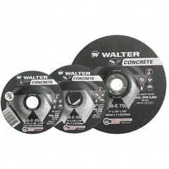 WALTER Surface Technologies - 24 Grit, 7" Wheel Diam, 1/4" Wheel Thickness, 7/8" Arbor Hole, Type 27 Depressed Center Wheel - Aluminum Oxide, Resinoid Bond, 8,600 Max RPM - Caliber Tooling