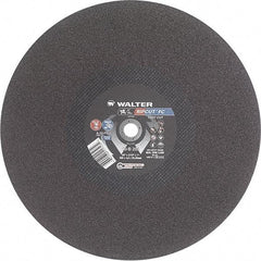 WALTER Surface Technologies - 20" 24 Grit Aluminum Oxide Cutoff Wheel - 3/16" Thick, 1" Arbor, 3,000 Max RPM, Use with Stationary Tools - Caliber Tooling