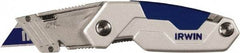 Irwin - Fixed Folding Utility Knife - Metal Handle, 3 Blades Included - Caliber Tooling