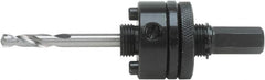 Irwin - 1-1/4 to 6" Tool Diam Compatibility, Hex Shank, Steel Integral Pilot Drill, Hole Cutting Tool Arbor - 3/8" Min Chuck, Hex Shank Cross Section, Threaded Shank Attachment, For Hole Saws - Caliber Tooling