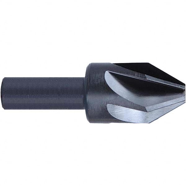 Melin Tool - 3/16" Head Diam, 3/16" Shank Diam, 6 Flute 60° High Speed Steel Countersink - Caliber Tooling