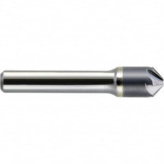 Melin Tool - 1/4" Head Diam, 1/4" Shank Diam, 6 Flute 60° Solid Carbide Countersink - Caliber Tooling