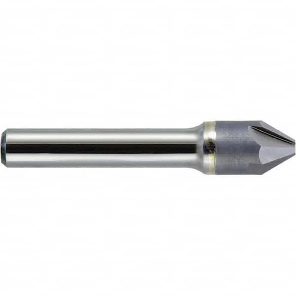 Melin Tool - 1/4" Head Diam, 1/4" Shank Diam, 4 Flute 90° Carbide-Tipped Countersink - Caliber Tooling