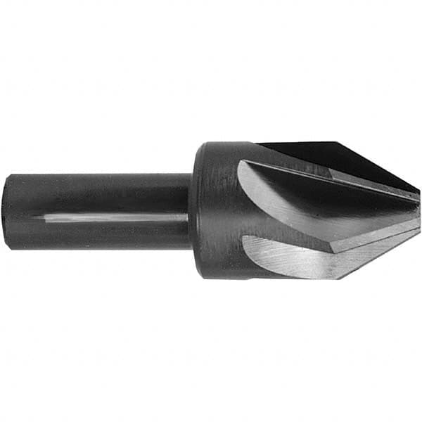 Melin Tool - 3/8" Head Diam, 1/4" Shank Diam, 6 Flute 82° High Speed Steel Countersink - Caliber Tooling