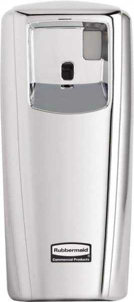 Rubbermaid - 0.019 Cu Ft Coverage, Chrome Metered Aerosol Dispenser - D Battery Required - Caliber Tooling