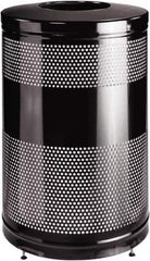 Rubbermaid - 51 Gal Black Round Decorative Waste Receptacle With Top - Steel, 902mm High - Caliber Tooling