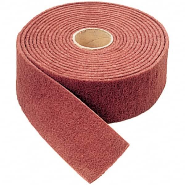 WALTER Surface Technologies - 30' Long x 4" Wide Nonwoven Roll - Medium Grade, Maroon, Aluminum Oxide - Caliber Tooling